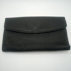 Buxton Genuine Leather Women's Wallet Black 3-Snap Closure Card Slots Coin Purse